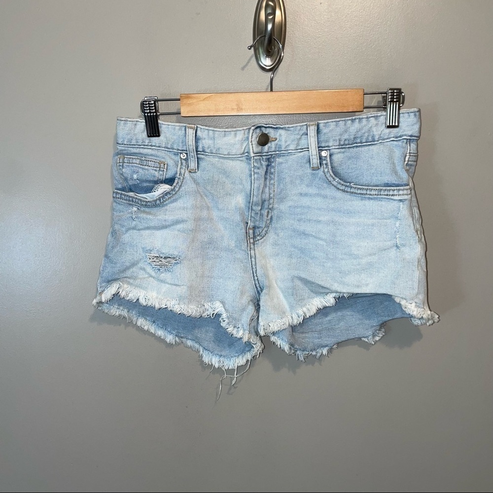 H&M Light Blue Distressed Denim Jean Shorts